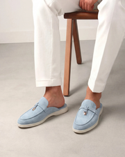 catalog-src:73f3eef89ab4 Sky Blue Suède Mediterranean Mule