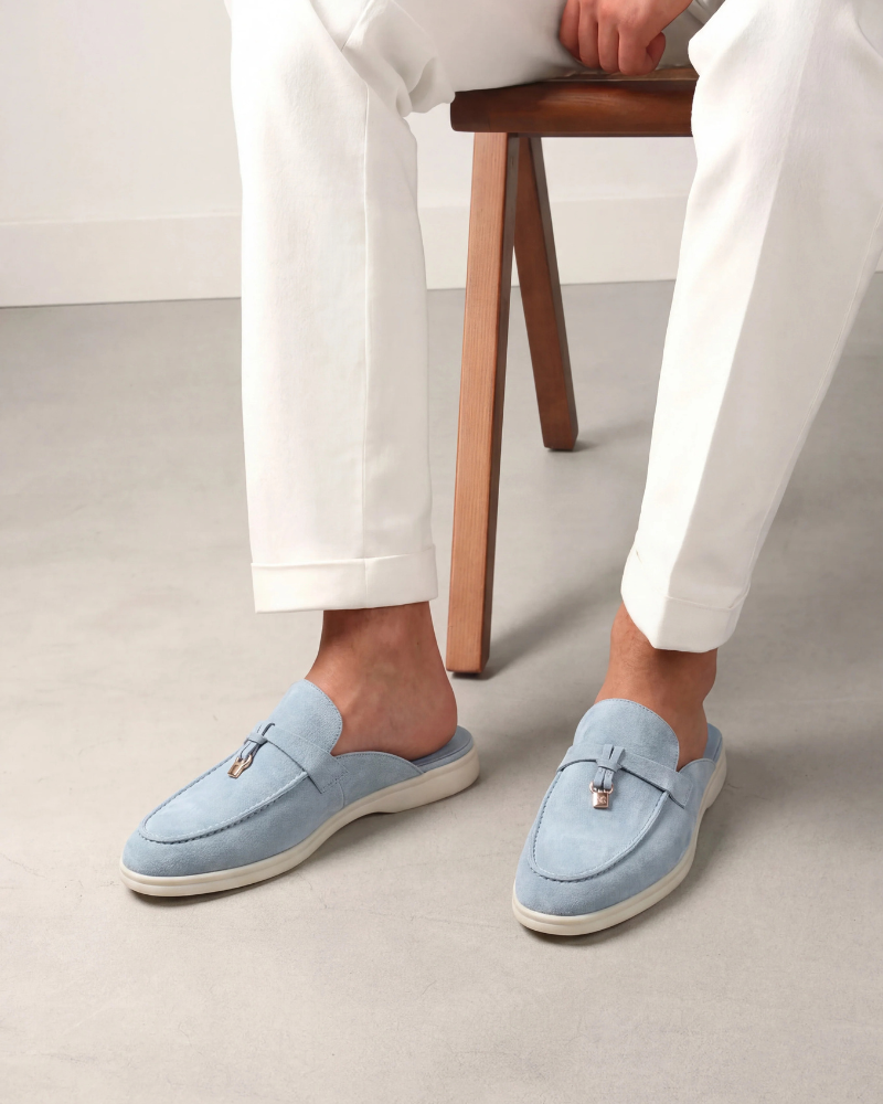 catalog-src:73f3eef89ab4 Sky Blue Suède Mediterranean Mule